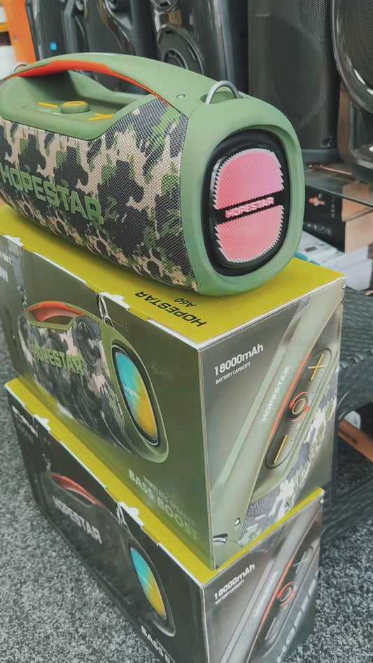 HopeStar Wireless Extra Bass Boost 100w Karaoke Speaker - Portable Water Proof IPX6 for Outdoor and Indoor Use - Smartphone, Audio