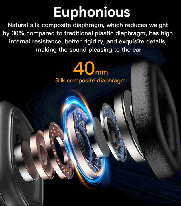 Stylish Wireless Bluetooth Headphones with Extra Bass and Noise Isolation for Amazing Sound Experience - Audio, Electronic